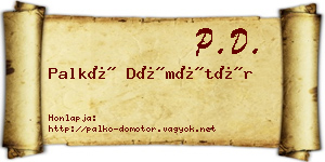 Palkó Dömötör névjegykártya